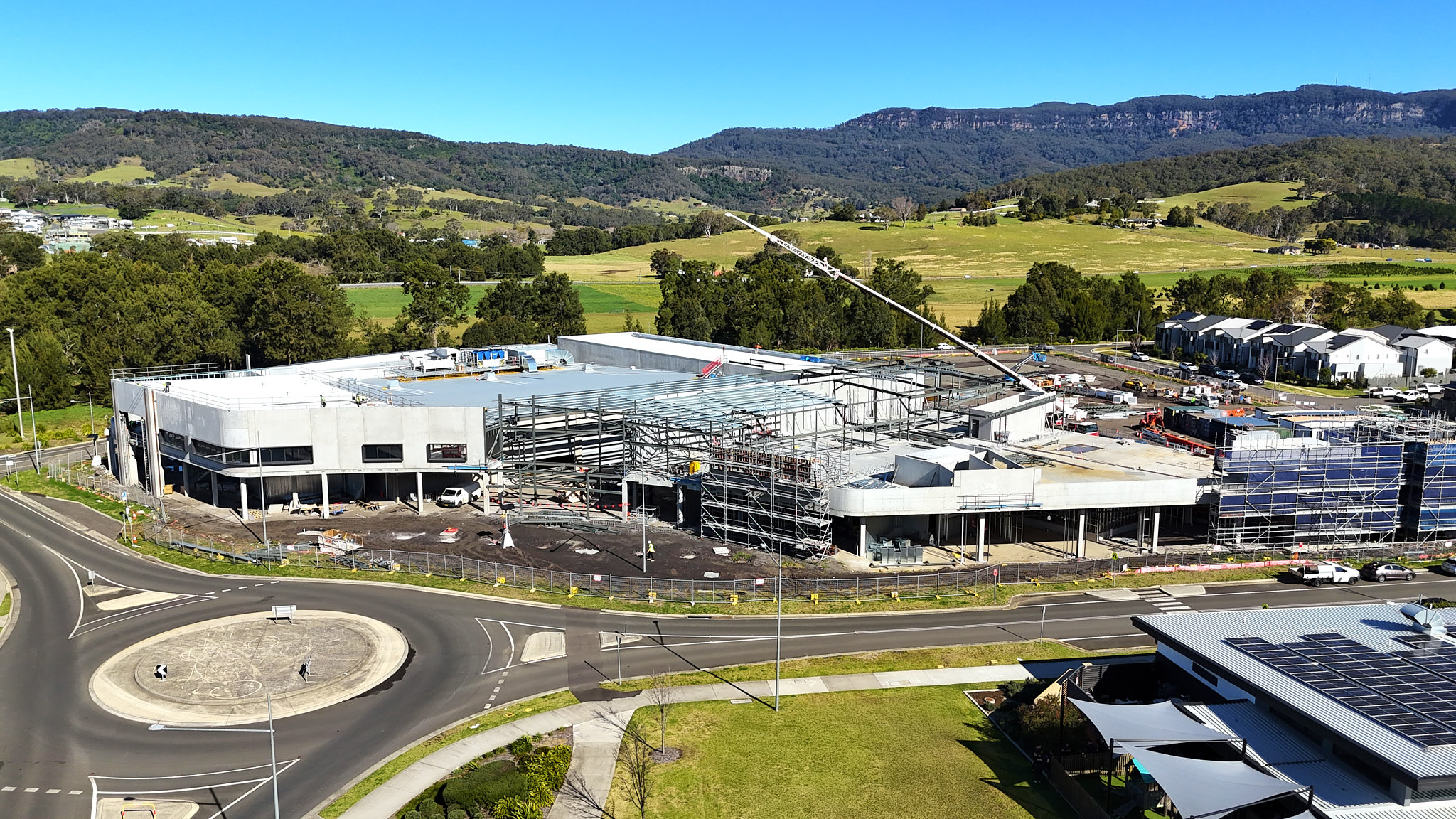 Drone shot of the new Albion Park building under construction