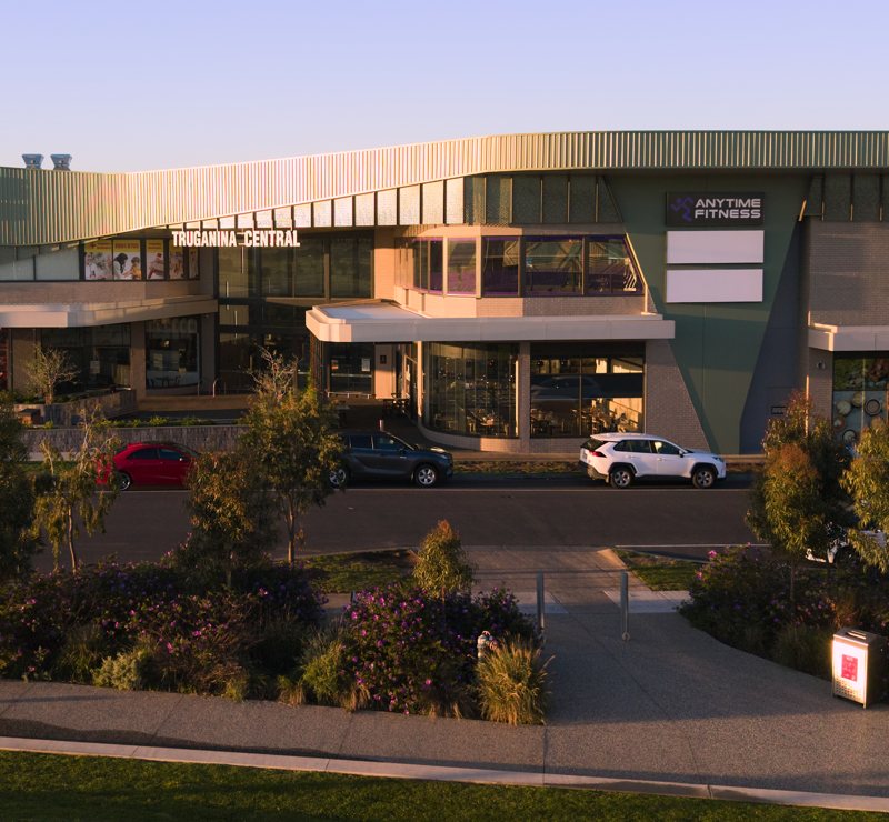 Feed ad featuring the Anytime Fitness club at Truganina Central, drone shot by Digi Agency