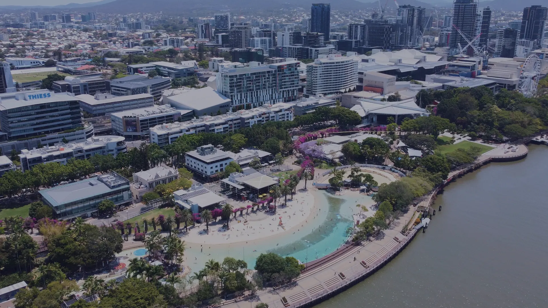 Aerial view over Brisbane