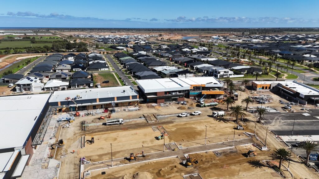 Drone aerial of the Riverlea build site, South Australia