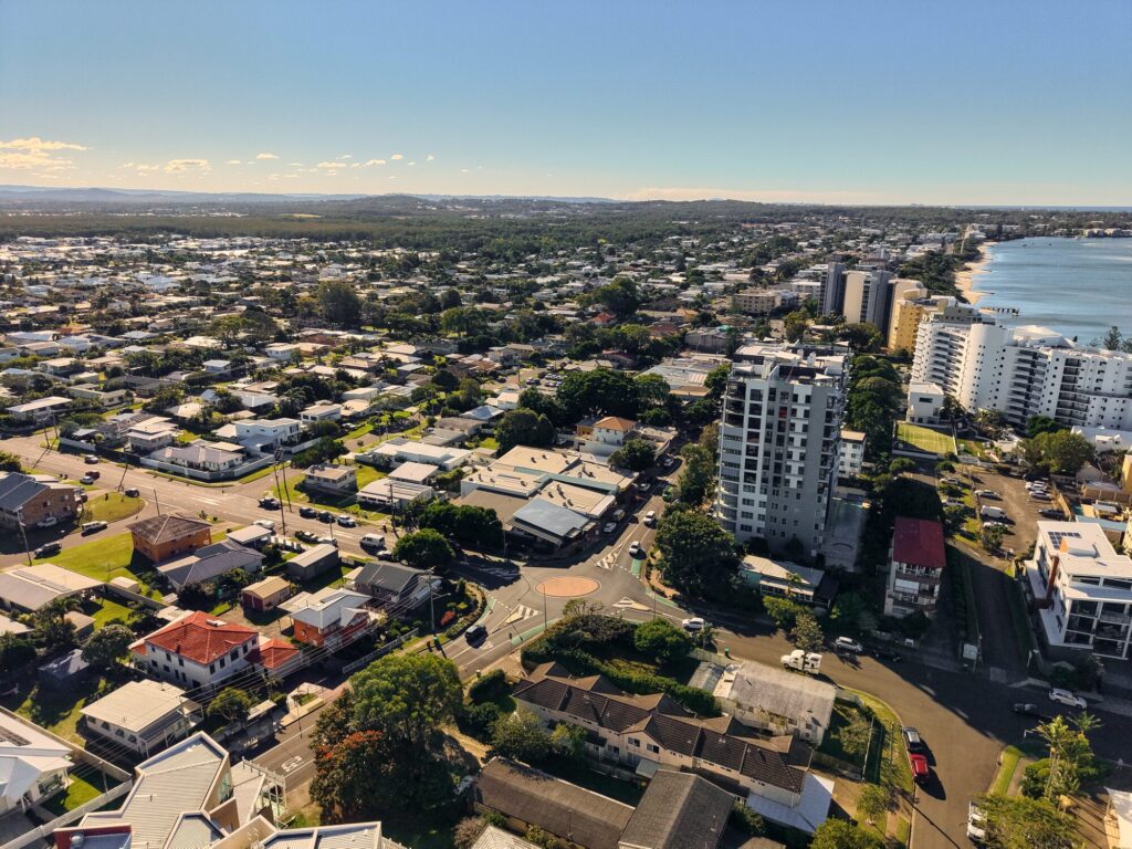 Drone aerial of South Caloundra and the coastline