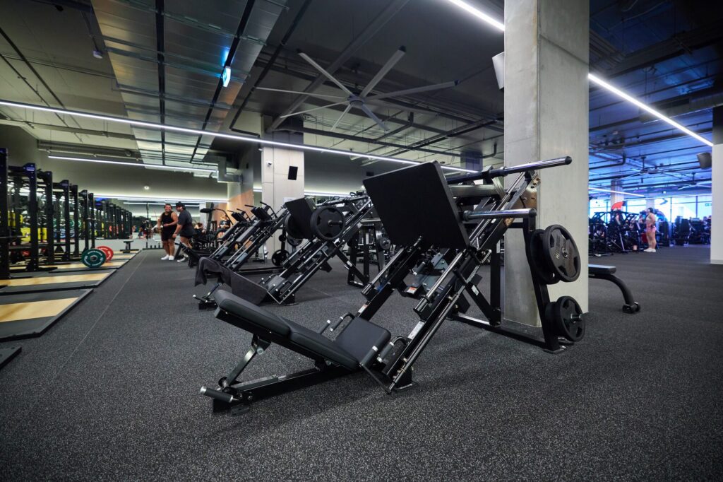 Plate-loaded machines at Anytime Fitness Cleveland