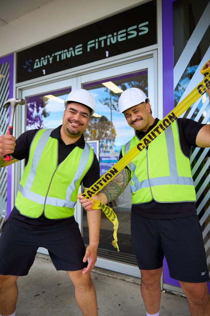 Watergardens team in hi-vis with caution tape
