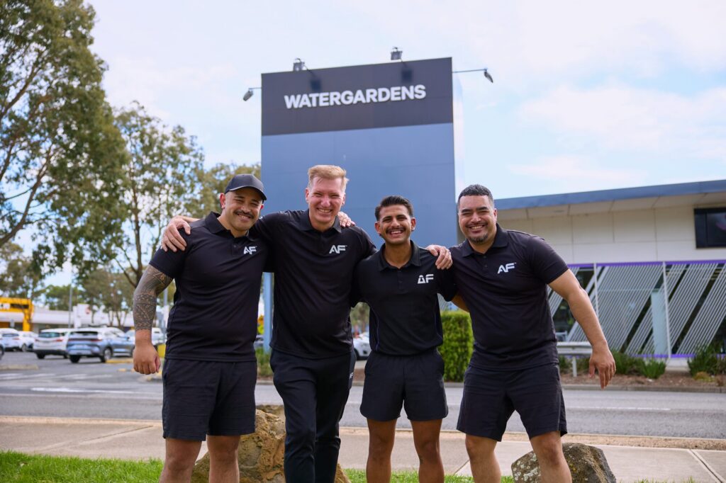 Watergardens team outside the shopping centre